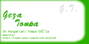 geza tompa business card